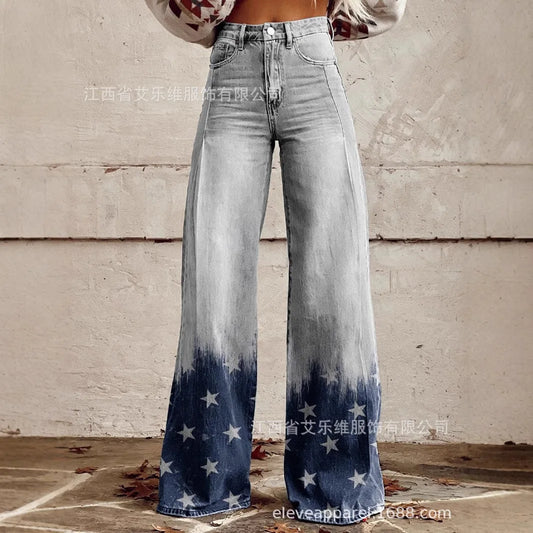 Flare Pants Mom Jeans Women Boot Cut Trousers Denims Mid Waist Vintage Washed Distressed Streetwear Autumn Y2k Floor Length