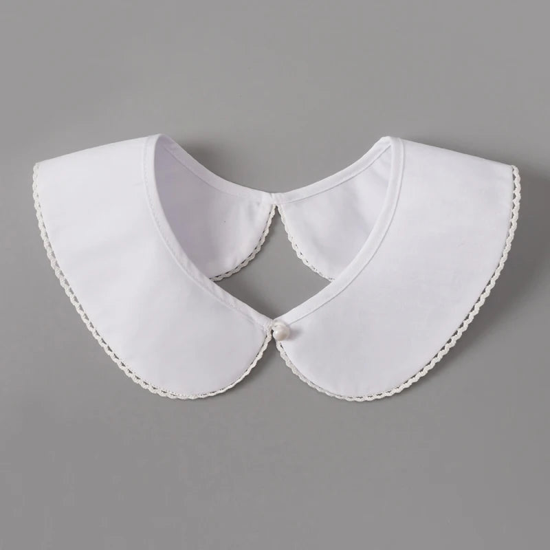 Removable Lace Doll Fake Collar Women Tie Ladies White Shawl Wrap Detachable Embroidered Lapel False Collar Clothes Accessory