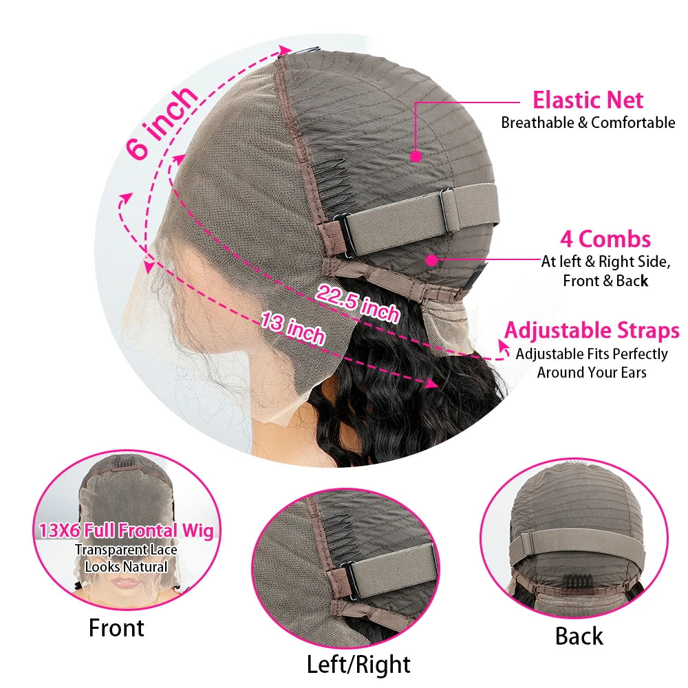Chocolate Brown Body Wave Lace Front Human Hair Wigs For Women