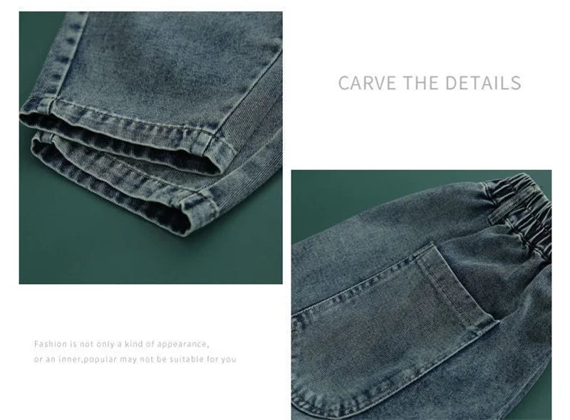 Women Loose Denim Tight Harem Pants 2024Summer Female Fashion Big Pocket BF Wind Elastic High Waist Ankle Jeans Female Trend B98