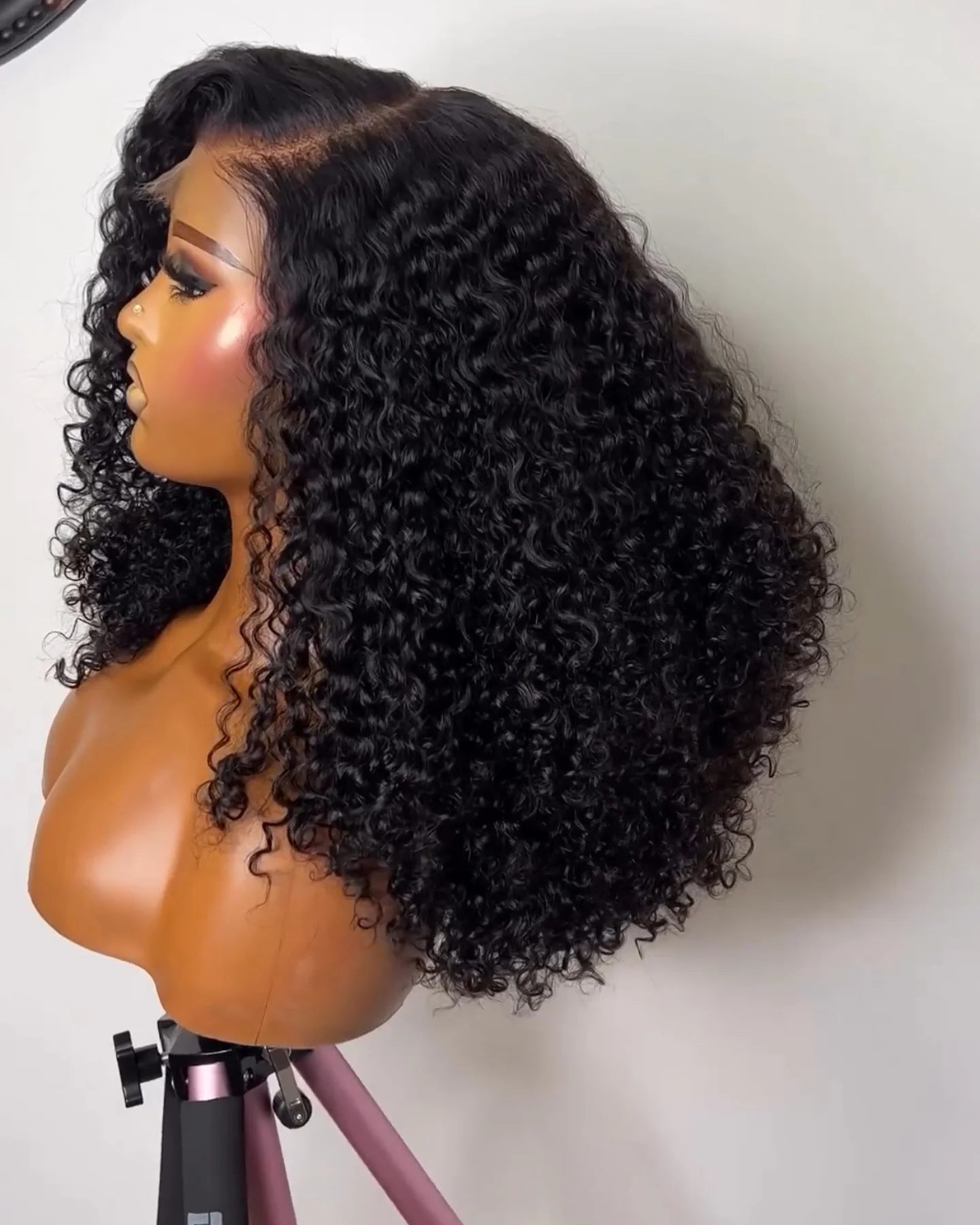 Short Bob Blunt Cut Jerry Curly 13X4X1 Lace Front Wigs Synthetic Wig Preplucked With Baby Hair Bleached Knots Glueless Wig Party