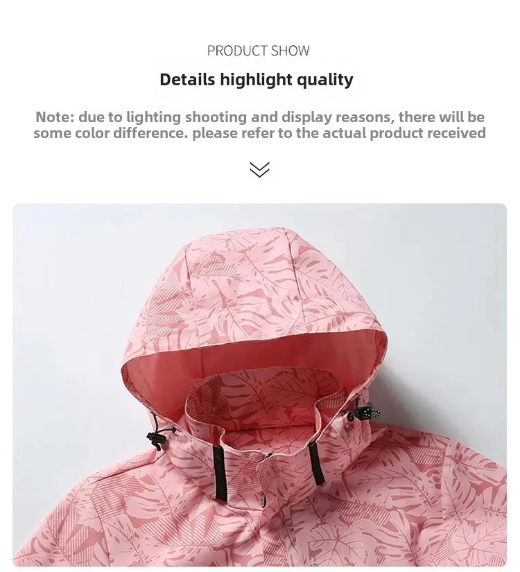 Spring Autumn Camouflage Lightweight Women's Outdoor Waterproof Casual Jacket Couple's Hiking Clothing Single Layer Windbreaker