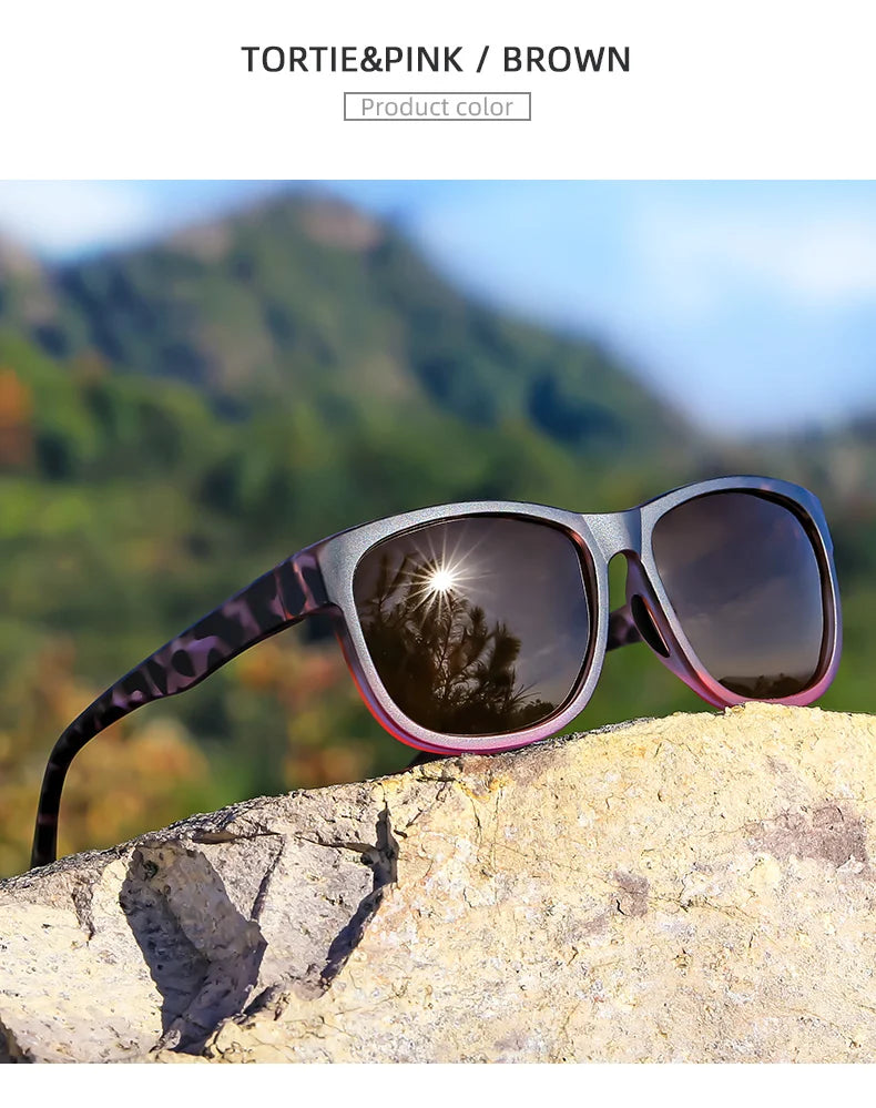 1 Pair Unisex Polarized Square Fashion Sunglasses - Lightweight Purple Glitter Frame, TAC Lenses for Outdoor Sports & Fashion