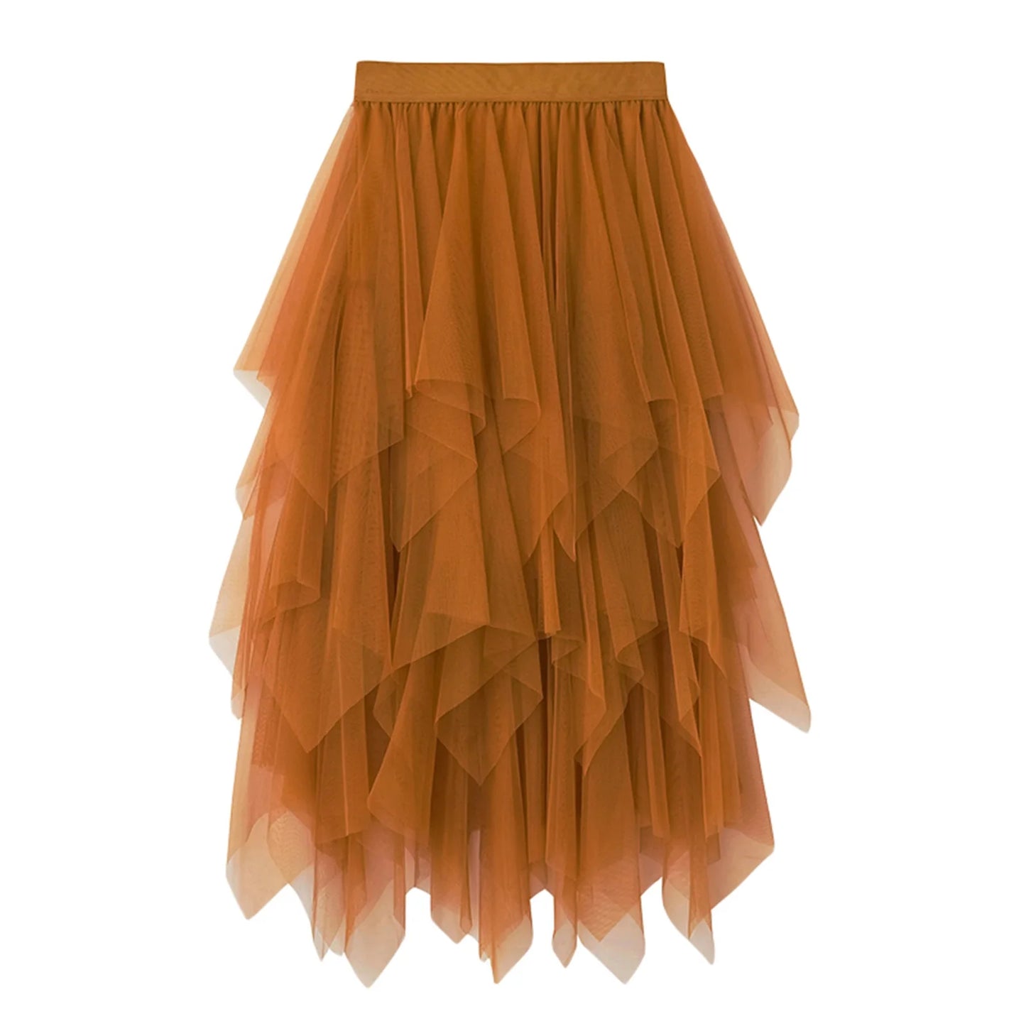 Women Tutu Tulle Skirt Elegant High Waist Mesh Tiered Layered Half Skirt Female Prom Party Midi Skirt for Summer Fairycore Y2K