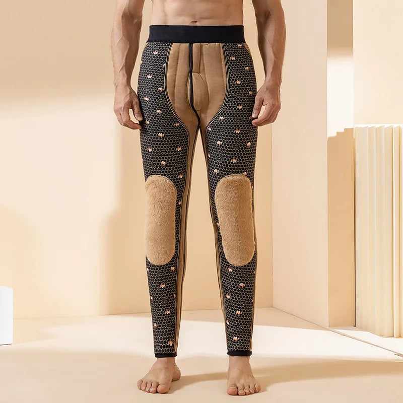 Thickened Fleece-Lined Warm Cotton Pants For Middle-Aged And Elderly High-Waisted Protective Knee Pants Winter Casual Pants