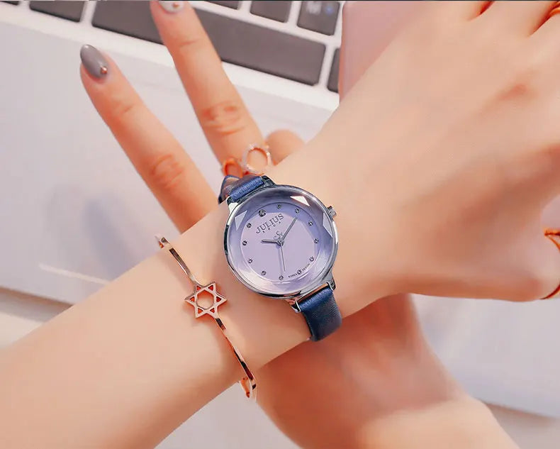 Thin Lady Women's Watch Fine Fashion Luxury Style Hours Dress Bracelet Leather Classic Girl Birthday Gift Julius No Box