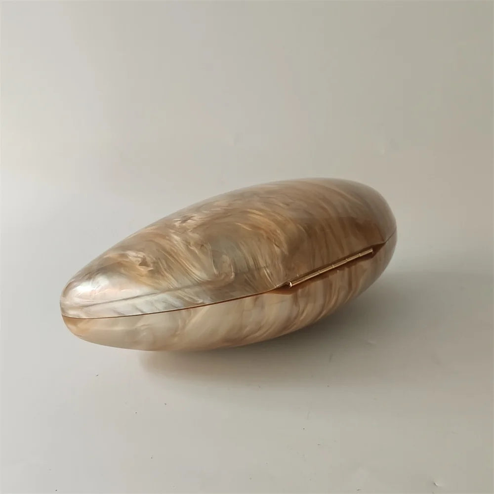 Shell Brand Pearl Brown Marble Acrylic Box Clutches Evening Bag Wedding Party Female Mini Purse Evening Female Bridal Handbag