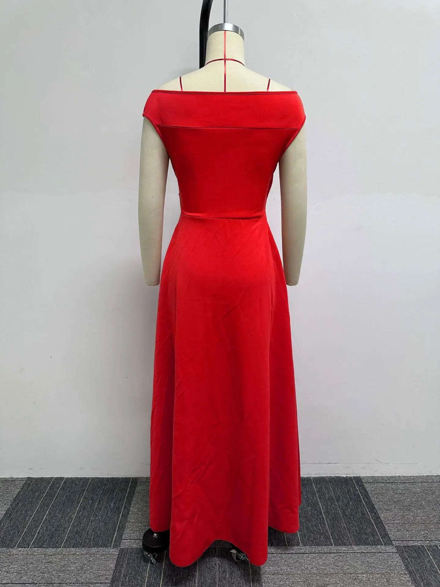 Sexy Slimming Solid Color Off-Shoulder Maxi Dress S10629 European And American Style Smooths Your Silhouette