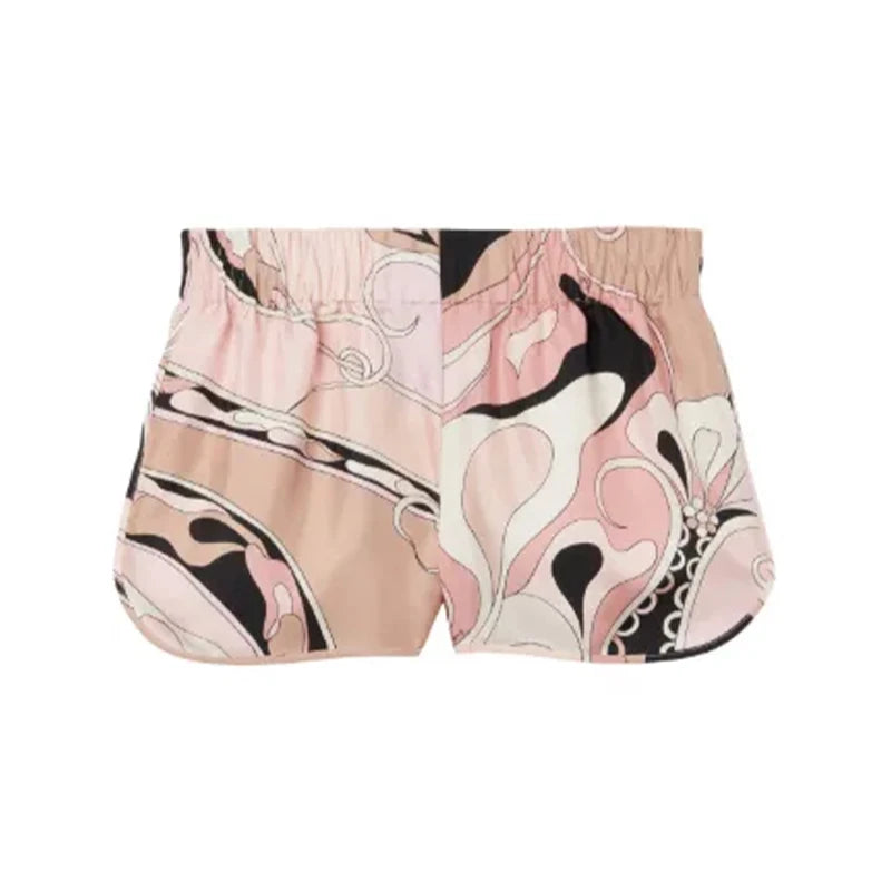 Print Irregular Women's Short Skirt Suits Halter Lace Up Backless Sleeveless Tank Top High Waist Sets Summer Lady Beach Outfits