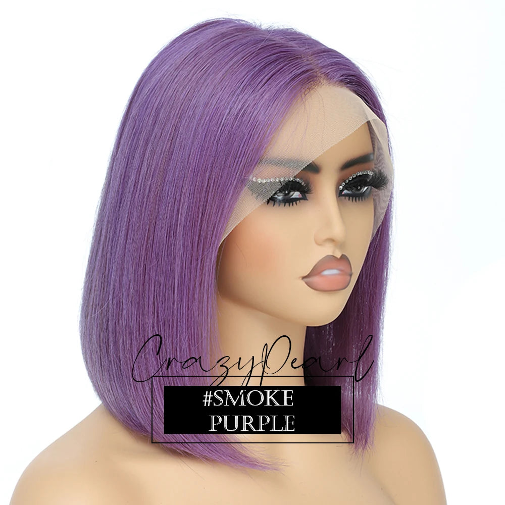 Short Transparent Lace Human Hair Bob Wig for Women