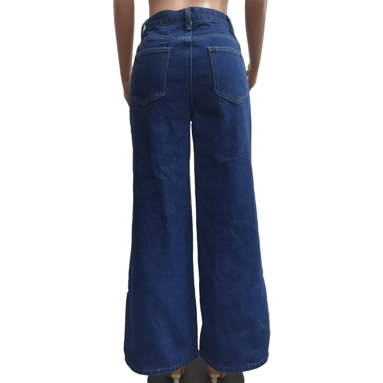 CM.YAYA Women Vintage Cutout Love Hollow Out Cross Straight Denim Pants 2025 Fall Fashion INS High Waist Wide Leg Jeans Trousers