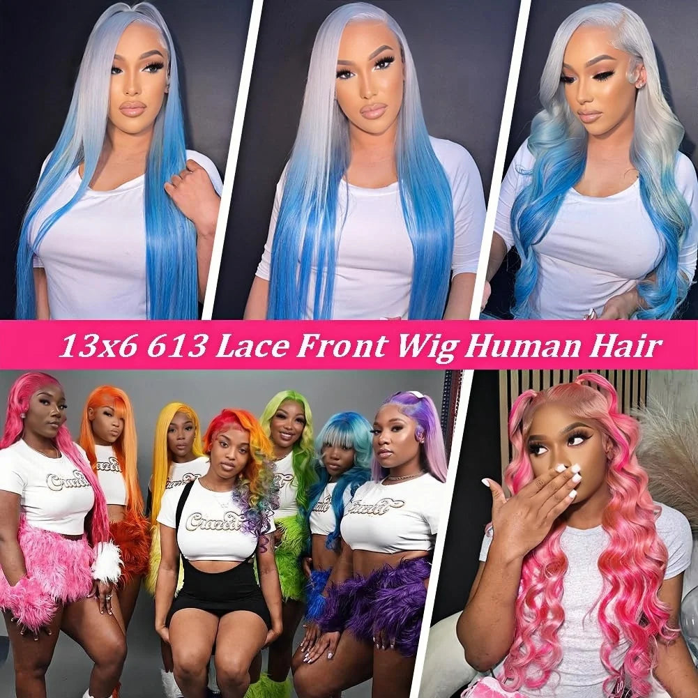 13x6 Lace Front Wig Human Hair Blonde Wigs for Women 613 HD Transparent Lace Frontal Wigs Human Hair Pre Plucked with Baby Hair