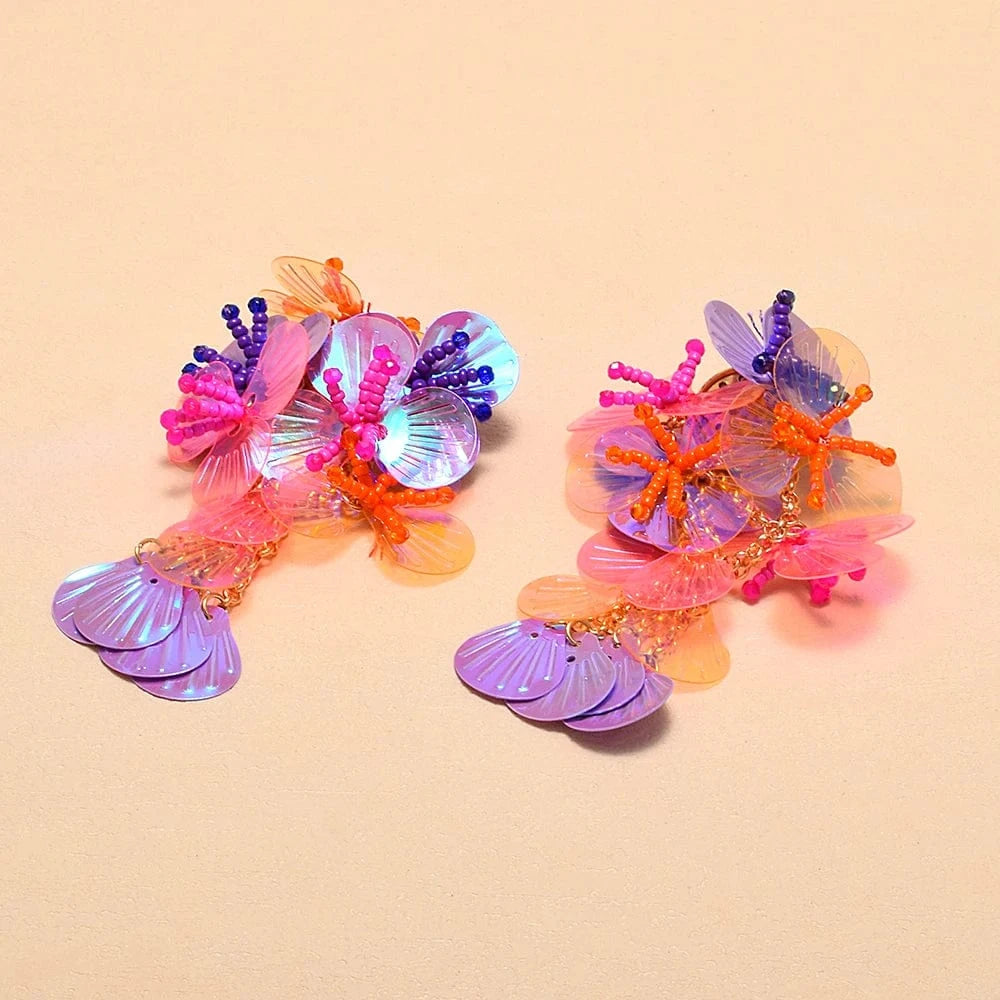 Fashion Flower Drop Earrings Bohemian Handmade Dangle Earring Wholesale Trendy Accessories For Women Colorful Jewelry Gifts