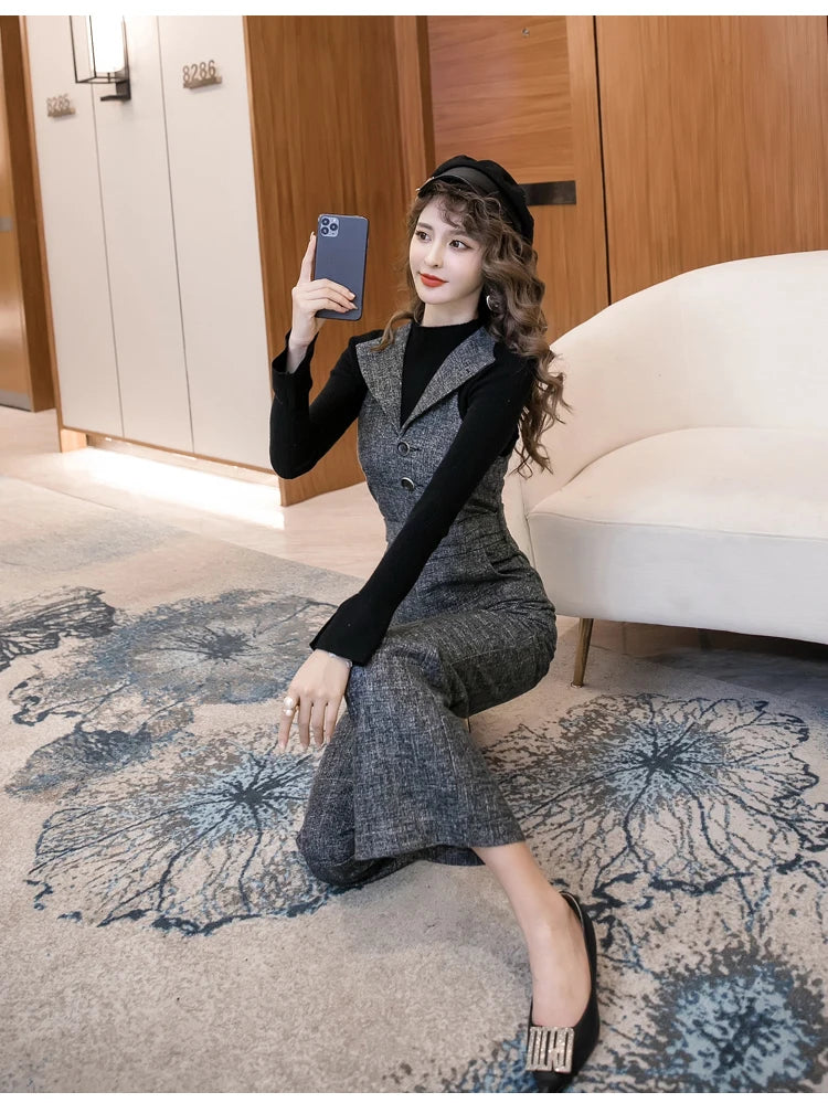 Classic Single Breasted Wide Leg Jumpsuit For Women