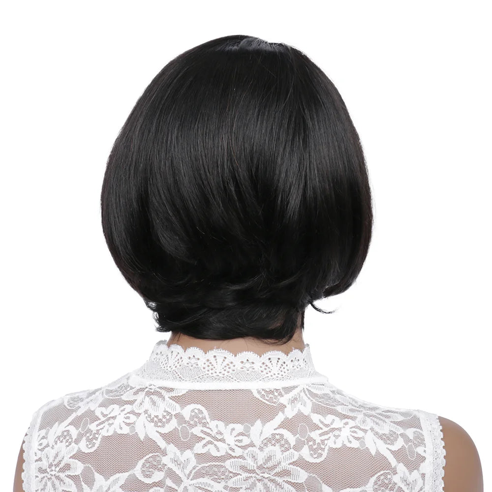 Natural Color Side Part BOB Lace Wig Pixie Cut Wigs For Women Remy Straight Human Hair Transparent T Part Gluess Lace Bob Wig