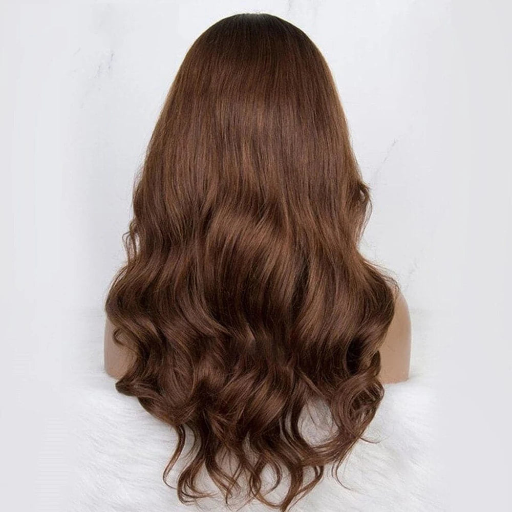Chocolate Headband Wigs for Black Women Human Hair Brown Body Wave Headband Wig Human Hair Brazilian Virgin Hair Machine Made