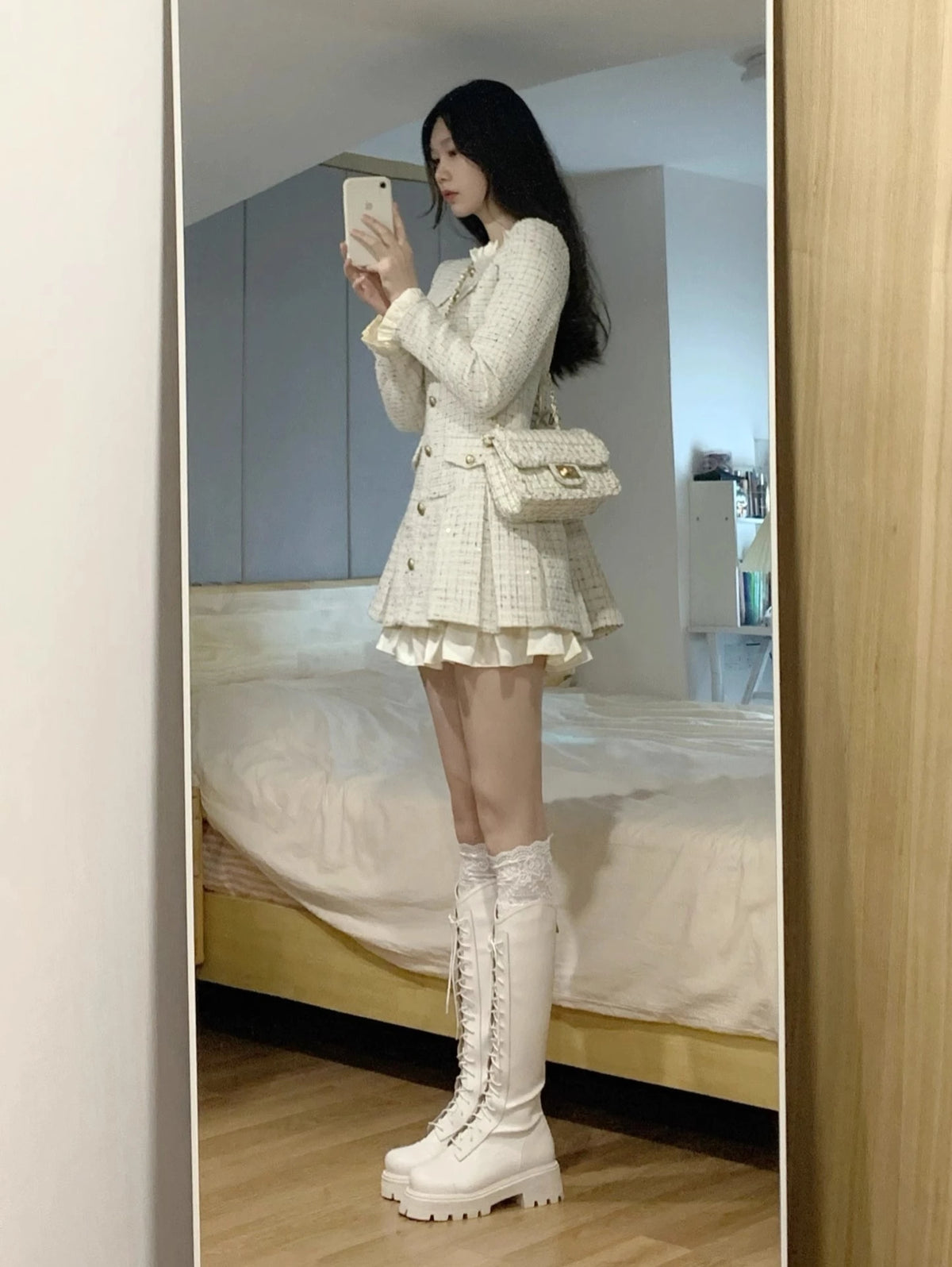 Elegant Slim Waist Color Block Polo Mini Dress for Women