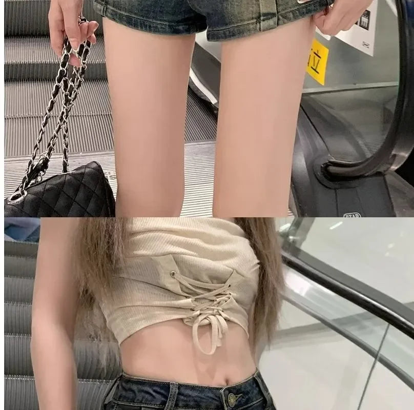 Retro Washed Denim Shorts Women Summer Hot Sale Of The Season New Straight Leg High Waist Slimming Versatile Hot Pants Casual Co