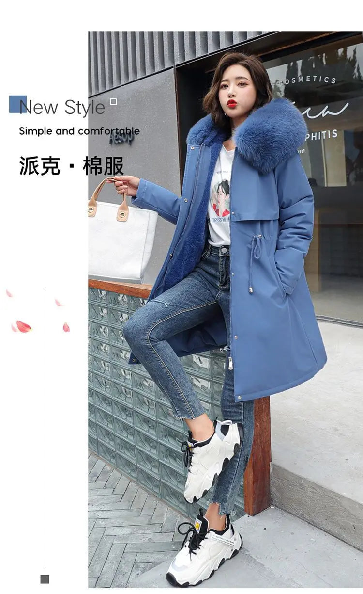2025 New Parkas Women's Long Coat Winter Jacket Overcoming Plush Cotton Jacket