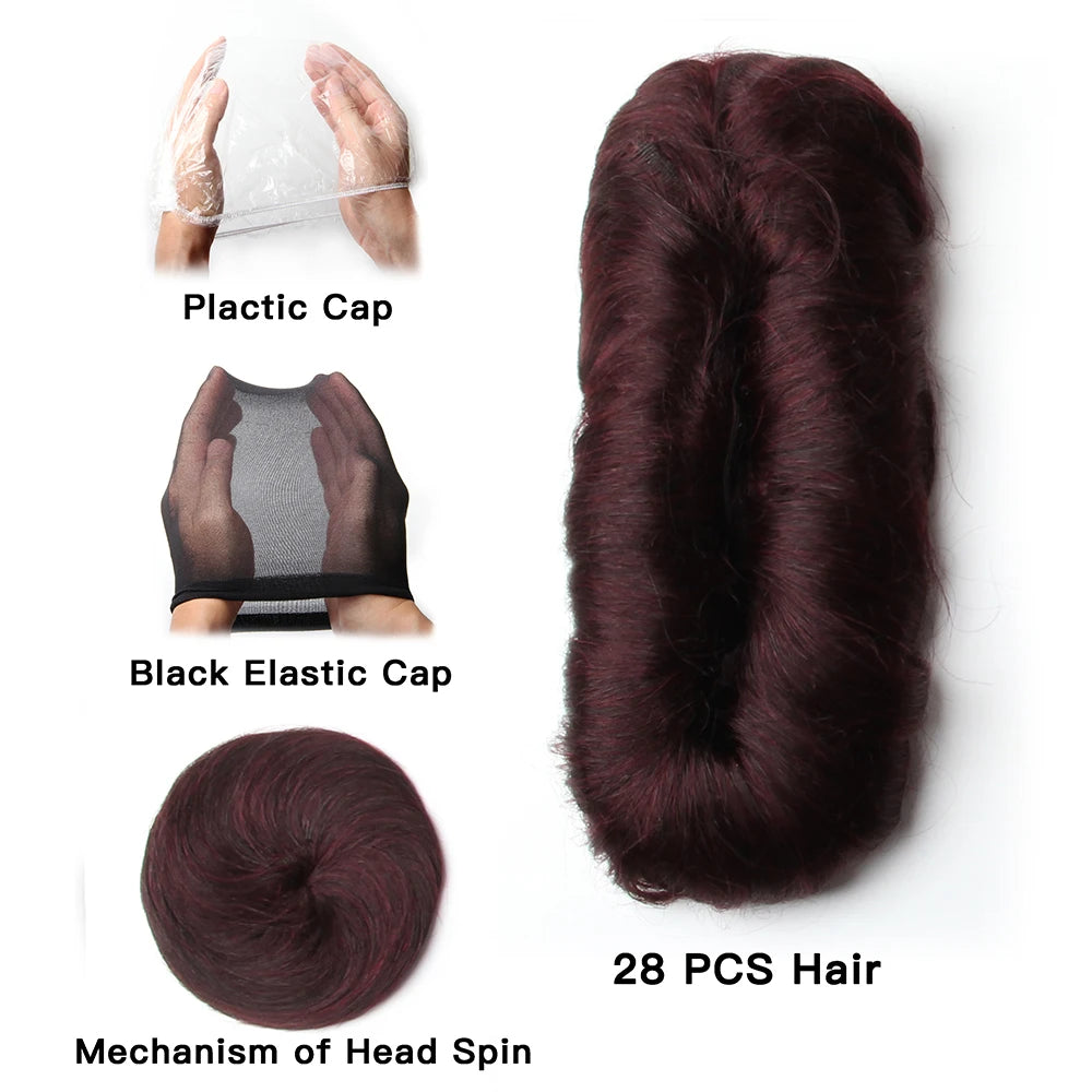 Short Human Hair Brazilian Hair Weave Bundles With Closure Ombre Curly Hair With Circular Center Closure T1b 30 99j Extensions