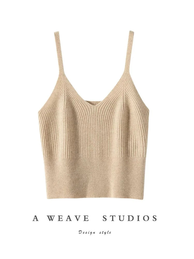 Spring Autumn Women Sweater Vest 100% Cashmere Vest V-neck Vest Short Simple Style Cashmere Sweater Vest Luxury Soft Comfy Tops