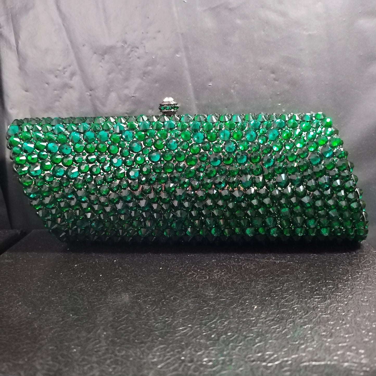 Wome Green Crystal Clutch Purse Bag Dark Gold Full Stones Evening Bags Bridal Wedding Party Rhinestones Handbag Metal Clutches