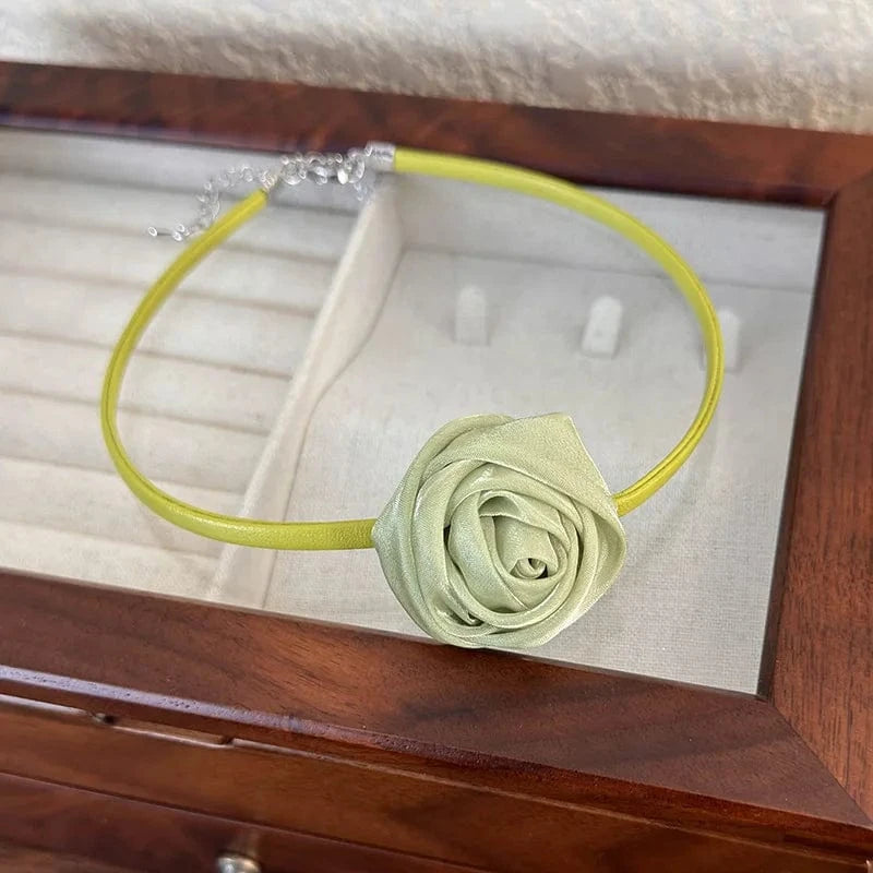 Spring Collection Multi Color Rose Neckchain Necklace French Choker Neck Strap Collar Chain Accessories
