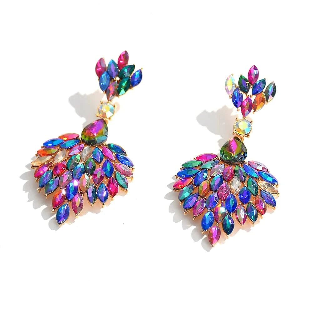 Hot-Sell High Quality Colorful Rhinestone Drop Earrings For Women Girls Party Wedding Crystal Accessories Jewelry Wholesale