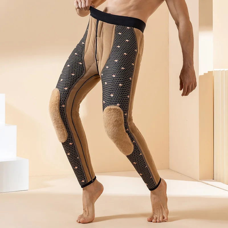 Thickened Fleece-Lined Warm Cotton Pants For Middle-Aged And Elderly High-Waisted Protective Knee Pants Winter Casual Pants