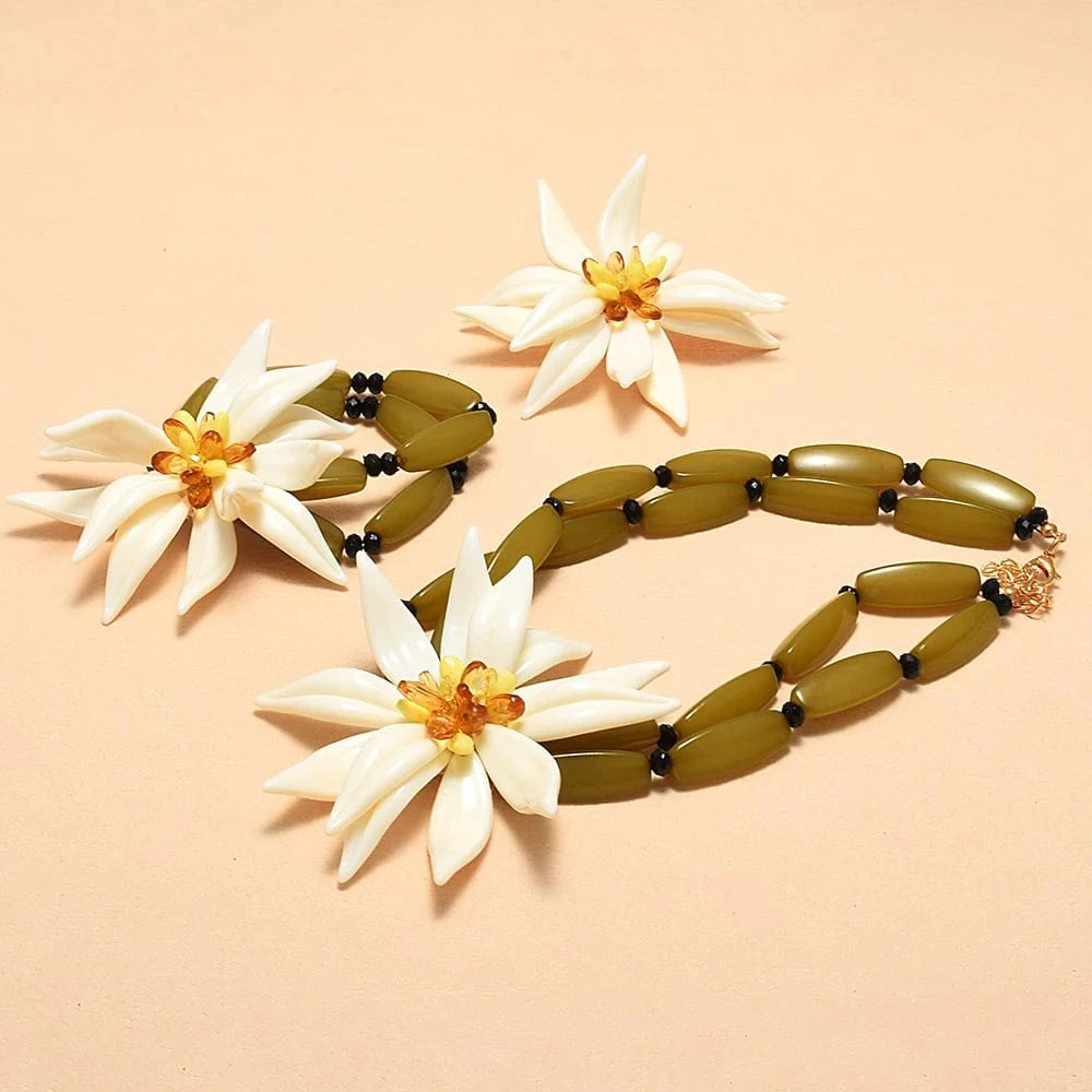Large Flower Earrings Simple Elegant Earring Women's Jewelry Sets Wholesale Trendy Drop Earrings Accessories