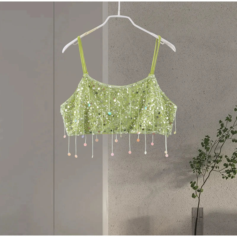 Glitter Strapless Corset and Matching Skirt Set for Women