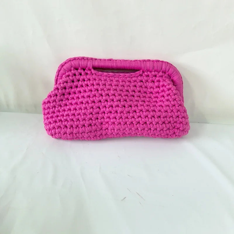 Fashion High-end Clutch Bag Hand-crocheted Clip Bag Simple Versatile Chain Cloud Bag New Leisure Travel Women's Underarm Bag