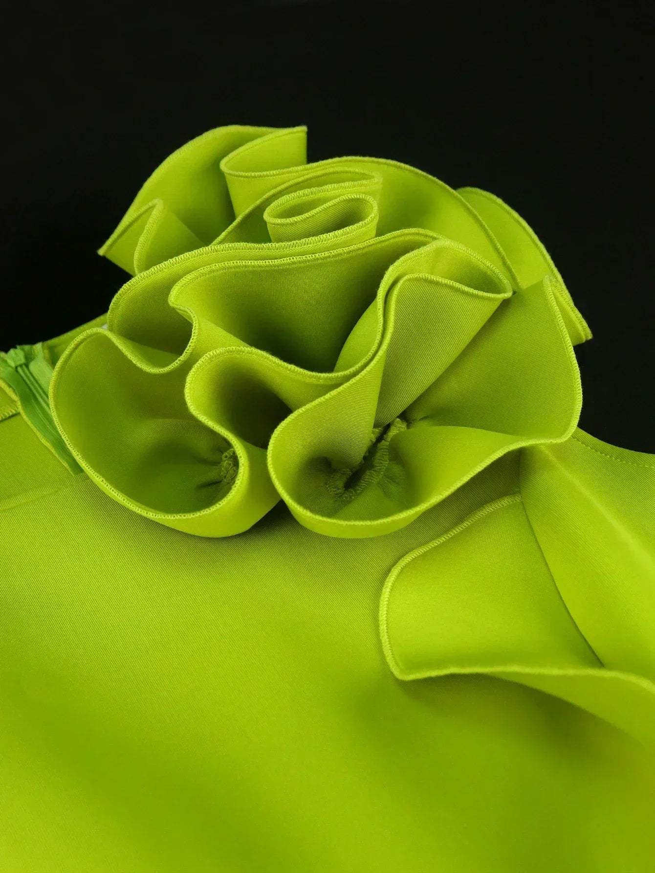 2025 New Women Sweet and Cute Green Party Evening Dress 3D Flower Sleeveless Knee Length Elegant Cocktail Celebration Robe