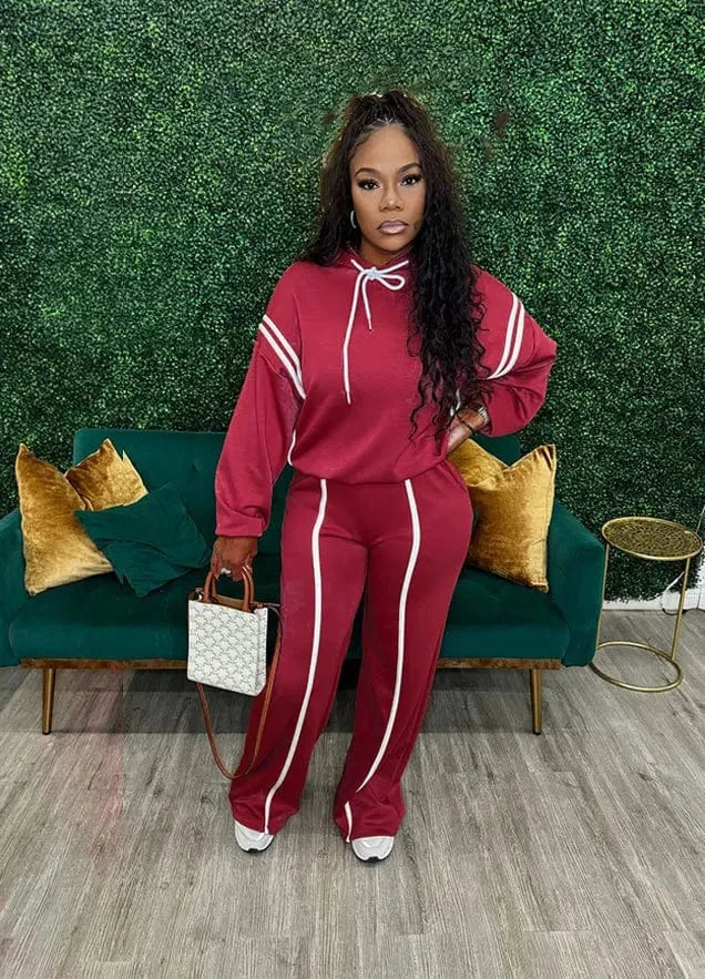 Winter Autumn Sporty Pants Outfit Sexy Women Two Pieces Club Matching Set Streetwear Casual Tracksuit Set