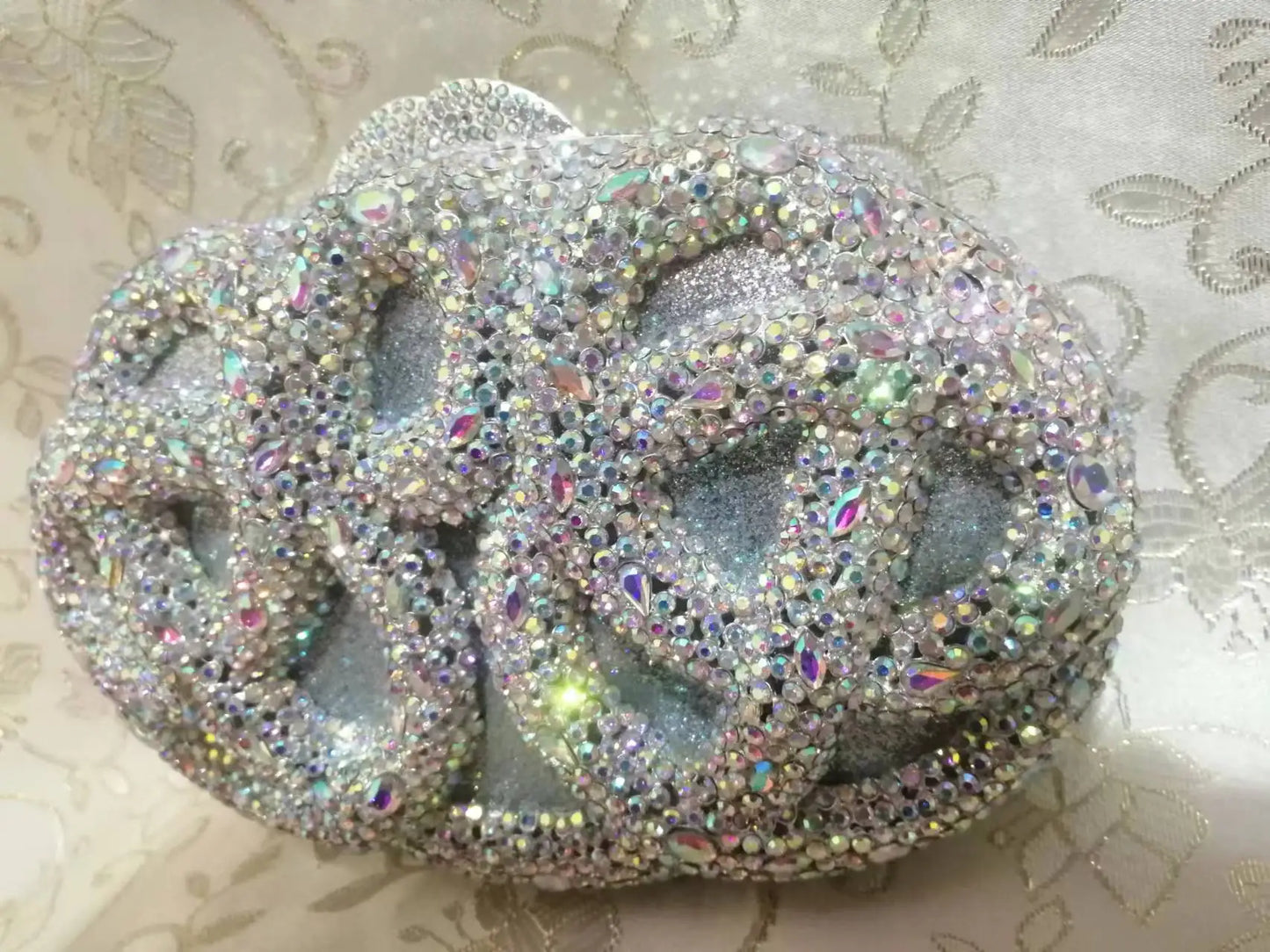 Lady Hot pink/Green/Silver Rhinestone Bags Luxury Fashion Female Diamond Crystal Clutch Elegant Gold Metal Wedding Dinner Purses