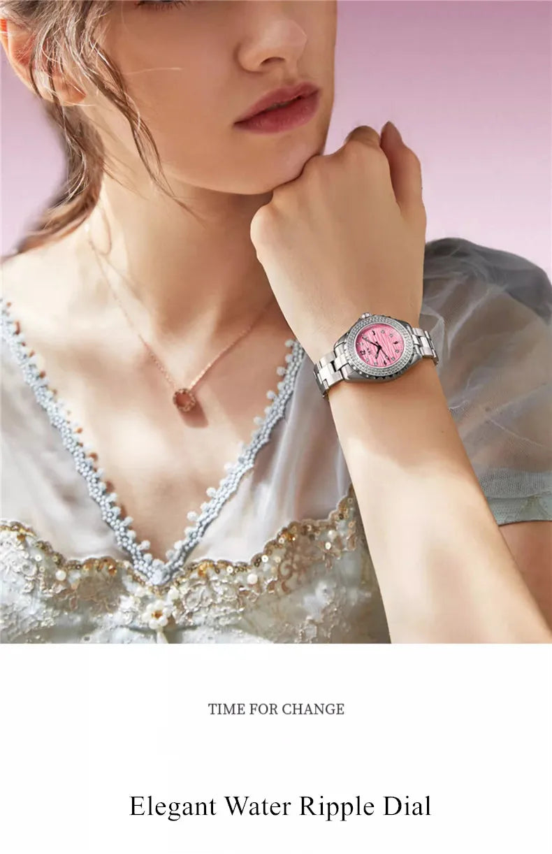 CARNIVAL Woman Fashion Quartz Wristwatches Ladies Brand Luxury Rose Gold Silver Watches Waterproof for Women Relojes De Mujer