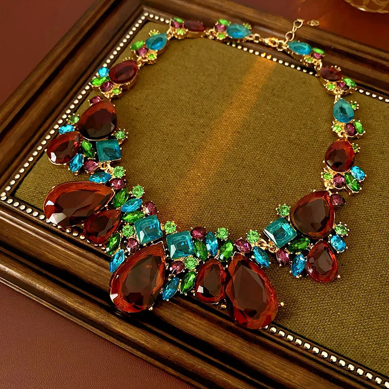 Rhinestone Choker and Earring Set