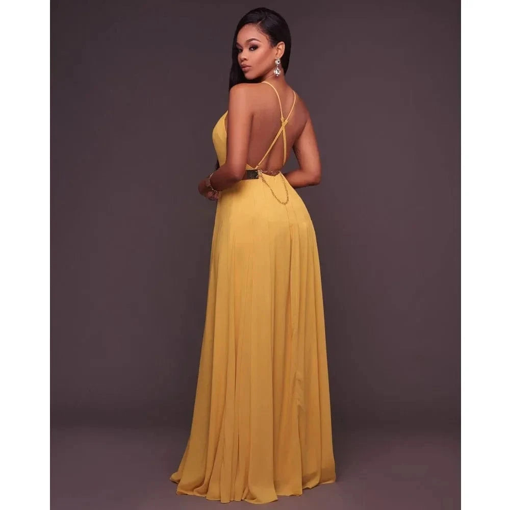 Fashion Women Summer Sleeveless Strap O neck Boho Dress Casual Long Maxi Evening Party Beach Backless Dress Sundress