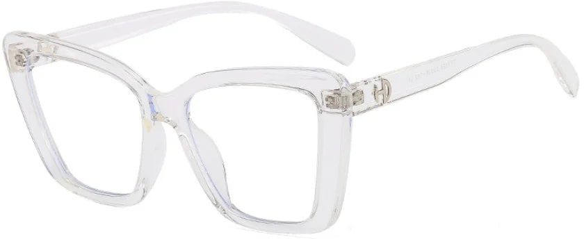 Vintage Black Floral Square Reading Glasses With Blue Light Filter for Women