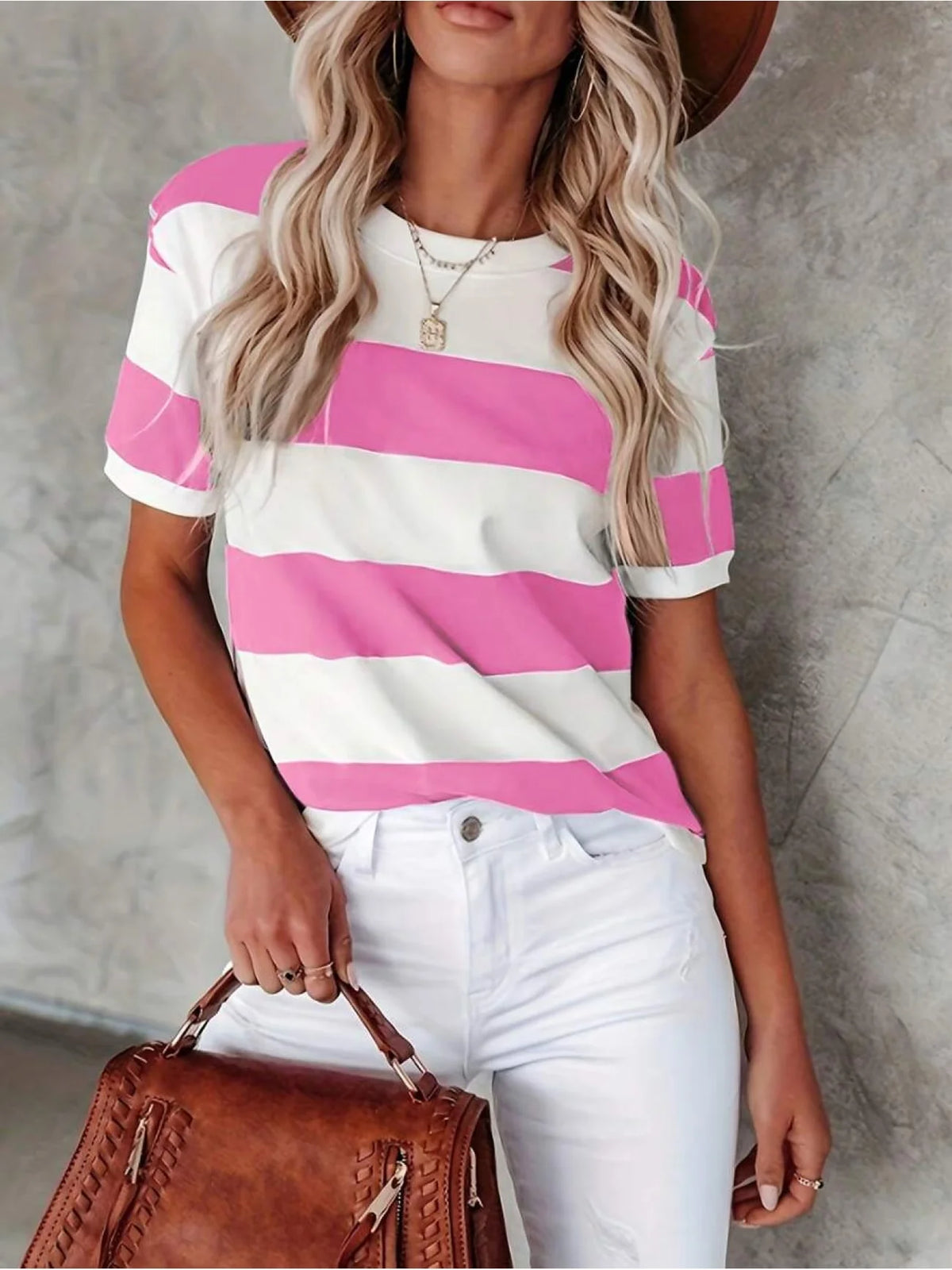 Casual Soft Oversized Rainbow Striped Tshirt For Women