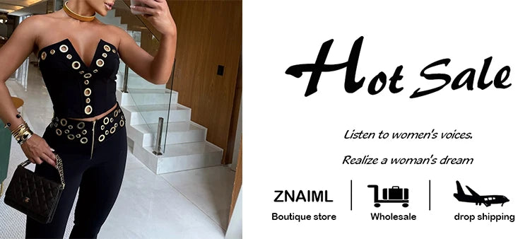 Znaiml Off Shoulder V Neck Strapless Crop Tops and Wide Leg Pants Women 2 Pieces Matching Sets Elegant Birthday Party Outfits