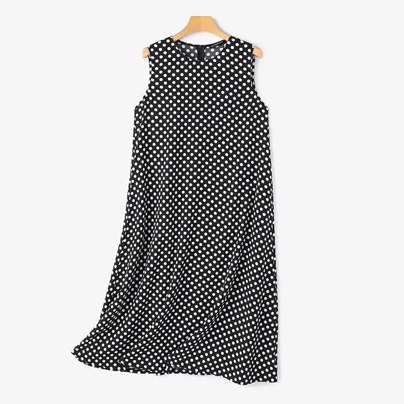 ZANZEA Bohemian Point Dot Printed Dress Women Summer Vestidos 2024 Elegant Sexy Sleeveless Casual Loose Vintage Beach Sundress