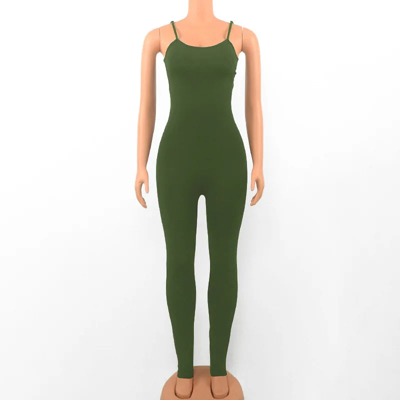 Summer Black Sleeveless Jumpsuits Womens Rompers Spaghetti Strap Backless Casual Party Bodycon Skinny Outifts Fashion Streetwear