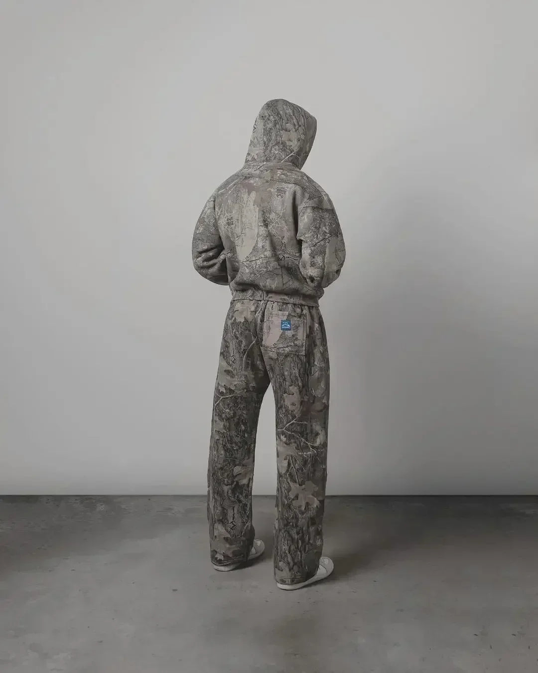 Leaf Camouflage Print Hoodie Set