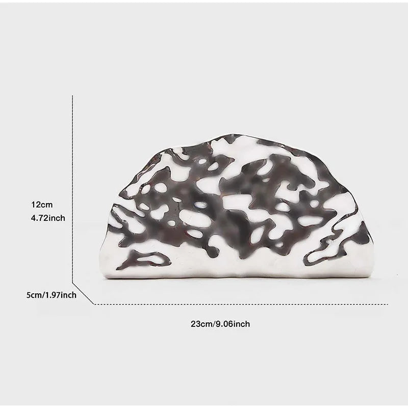 Brand Luxury Design Evening Bag Acrylic Fashion Exquisite High-end Handbag Metal Fan-shaped Crossbody Bag Textured Women's Bag