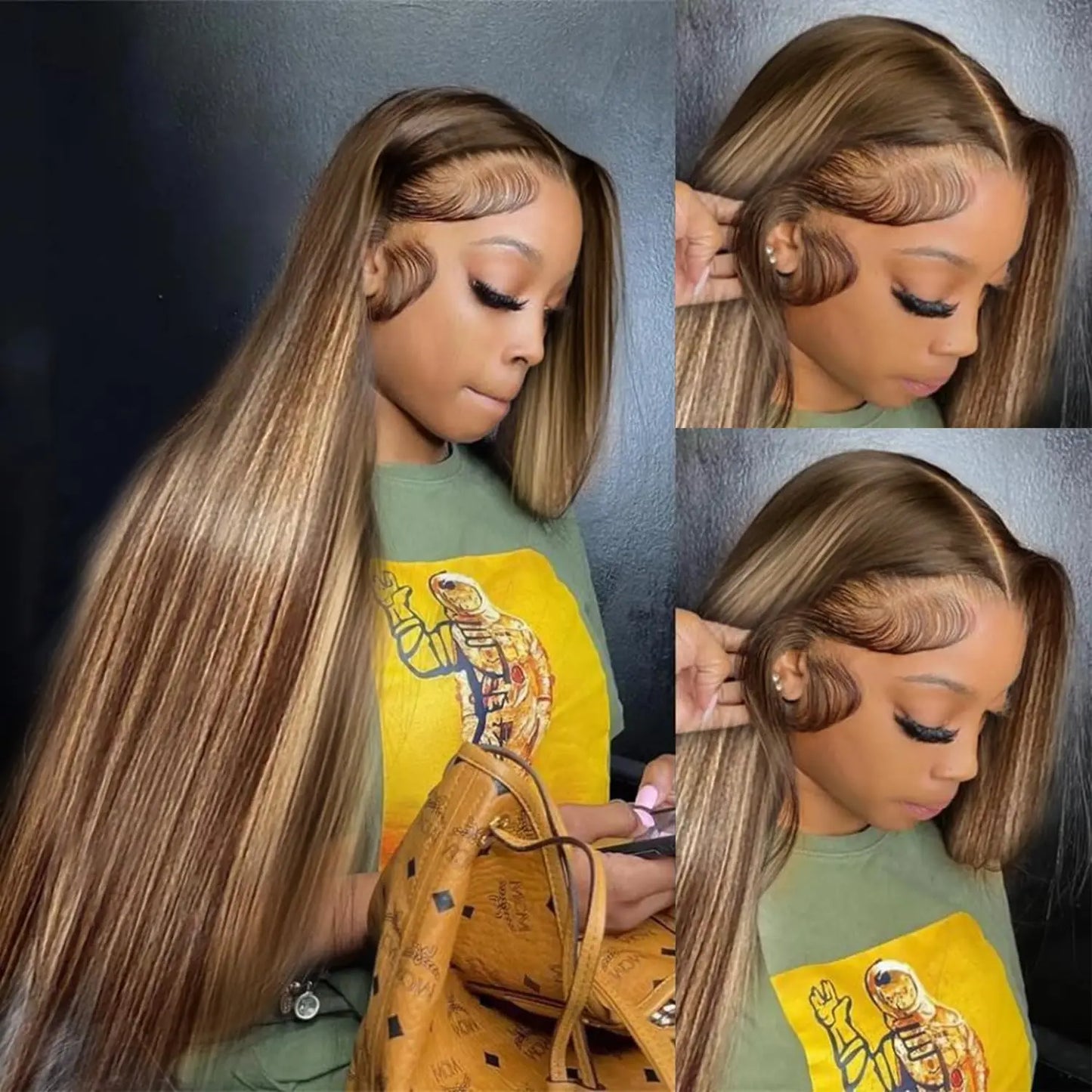Highlight Wig Human Hair 13x4 13x6 Straight HD Lace Frontal Wig Blonde Ombre Hd Lace Front Human Hair Wgs For Women Colored Hair