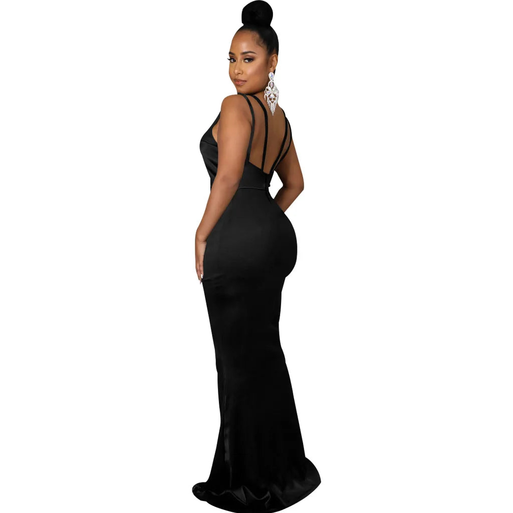 Sexy Fashion Deep V-Neck Dress Women's Dress JX5604