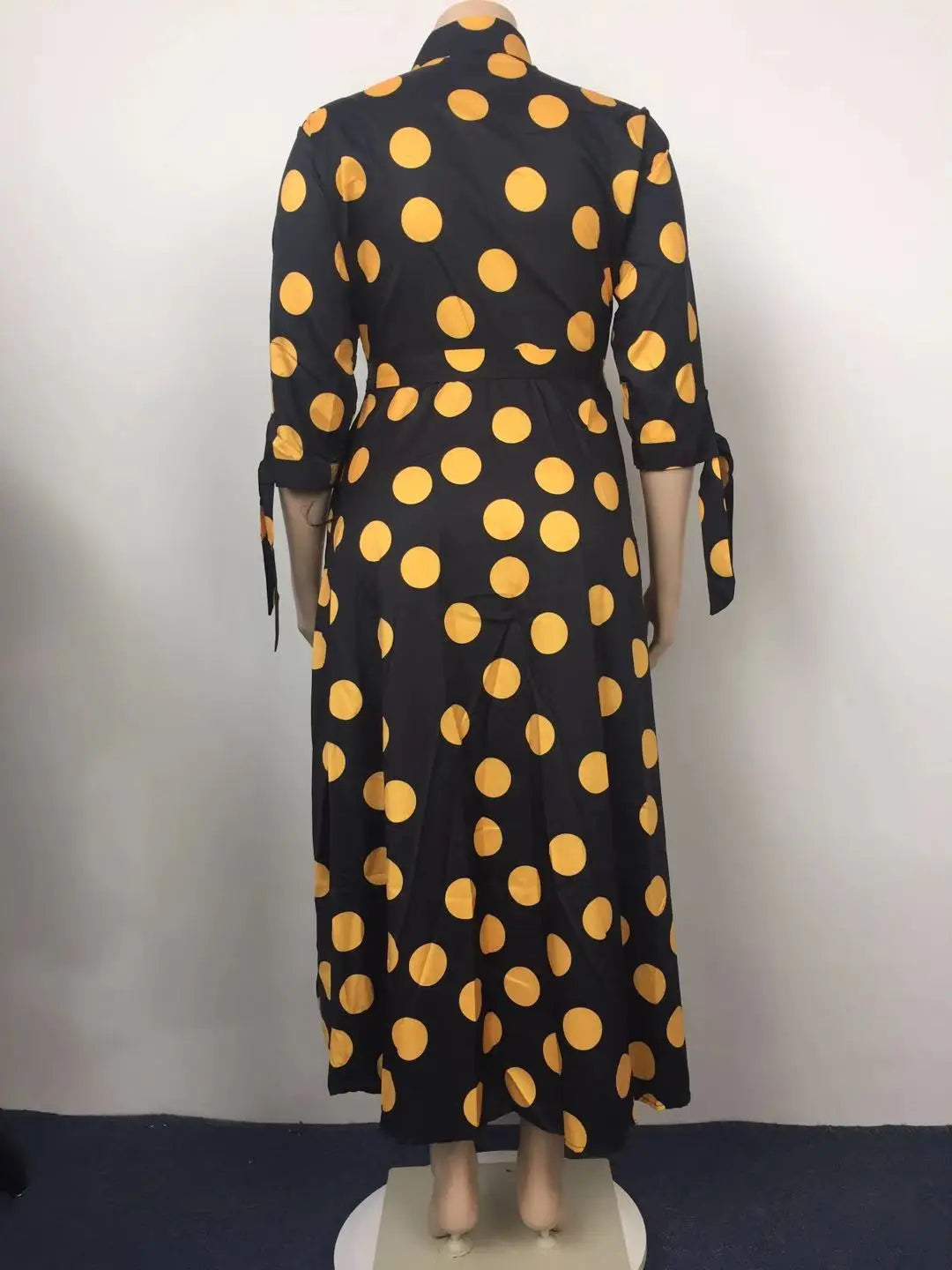 Wmstar Plus Size Dresses for Women Dot Printed with Pockets Slashes Fashion Party Maxi Dress Hot Sale Wholesale Dropshipping