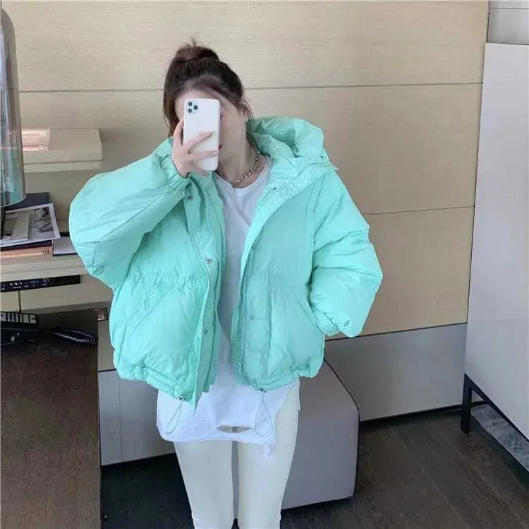 Warm Oversized Hooded Cotton Puffer Parka for Women