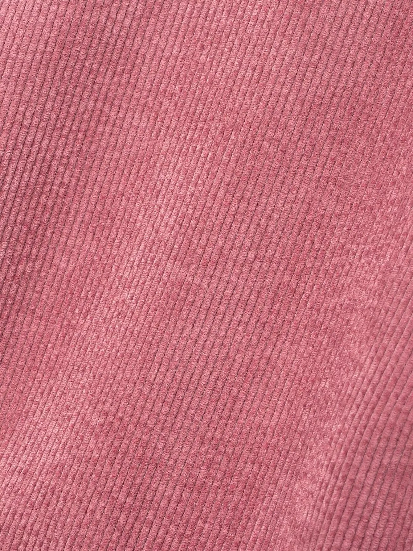 Pink Corduroy With Zipper And Pockets Long Sleeve Jacket for Women
